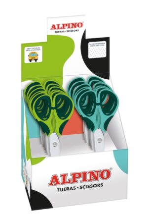 Alpino Colorfull Tijera Escolar 13cm - Acero Inoxidable - Punta Roma - Colores Surtidos