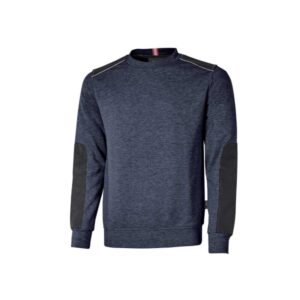 Upower Ryke Sudadera Cepillada Cuello Redondo - Talla 2XL - Bolsillo Antebrazo, Refuerzos Antidesgaste, Elementos Reflectantes, Proteccion DPI1 - Color Azul Marino