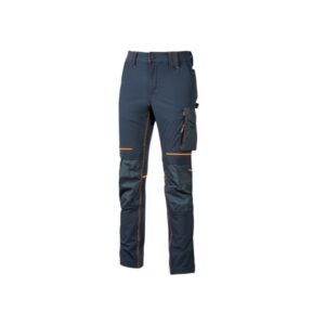 Upower Atom Pantalon de Trabajo con Tejido 4 Vias Stretch - Talla 2XL - Repelente al Agua, Transpirable, Bolsillos Multifuncionales, Proteccion de Rodillas Certificada, Costuras Reforzadas - Color Azul Marino