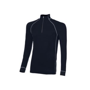 Upower Makalu Camiseta de Trabajo Tecnica - Talla 2XL - Cuello Alto con Cremallera, Costuras Planas Antirritacion, Material Transpirable - Color Azul Marino