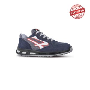 Upower Active S ESD Calzado de Seguridad Bajos - Talla 35 - Parte Superior de Nailon Ultraflexible y Gamuza Suave, Puntera de Aluminio, Suela Antideslizante, Proteccion S1PS FO SR - Color Azul Marino / Gris
