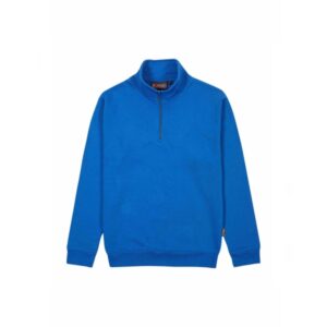 Upower Tautra Sudadera de Trabajo Confortable y Duradera - Talla 2XL - Media Cremallera, Cuello Ajustable, Canale Elastico, Proteccion DPI1 - Color Azul Regio