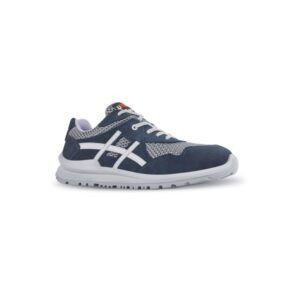 Upower Alain S Calzado de Seguridad Bajos - Talla 35 - Empeine de Gamuza, MESH Ultra-Transpirable, Puntal de Aluminio, Antideslizante, Suela PU/PUTR, Proteccion S1PS FO SR - Color Azul/Gris