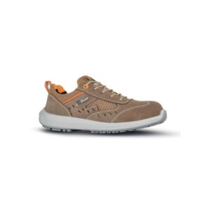 Upower Vento S Calzado de Seguridad Bajos - Talla 38 - Ligeros y Comodos, Gamuza con Aireador, Mesh Transpirable, Puntal AirToe Composite, Antiperforacion, Antideslizante, Proteccion S1PS FO SR - Color Beige