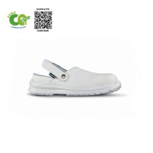 Upower Clay O ESD Calzado de Seguridad Ecologicos - Talla 35 - Puntera AirToe Composite Ultraligera, Parte Superior Repelente al Agua, Plantilla Antibacteriana, Suela Antideslizante, Proteccion SB e a FO SR - Color Blanco
