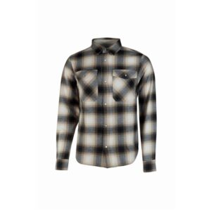 Upower Cedar Camisa de Trabajo Hombre - Talla 2XL - Alto Rendimiento Termico, Franela Suave a Cuadros, Bolsillos con Botones Perlados, Proteccion DPI1, Diseño con Pliegues en el Dorso - Color Chocolate