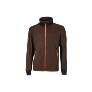 Upower Bark Chaqueta de Felpa Osito - Talla 2XL - Aislamiento Termico Pelo Alto, Insertos Elastizados, Multiples Bolsillos con Cierre, Proteccion DPI1, Cordon Anti-Enredo Regulable - Color Chocolate