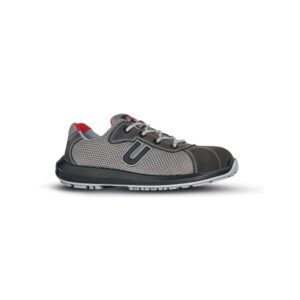 Upower Coal S Calzado de Seguridad Ligeros - Talla 35 - Gamuza Perforada, Transpirables, Puntal AirToe Composite, Antideslizantes, Proteccion S1PS FO SR - Color Gris