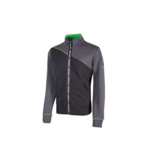 Upower Uranus Sudadera sin Capucha con Cremallera Central - Talla 2XL - a Prueba de Agua, Detalles de Alta Visibilidad, Puños y Fondo Acanalado, Proteccion DPI1 - Color Gris Asfalto
