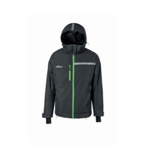 Upower Wink Chaqueta de Trabajo de Invierno - Talla 2XL - Acolchado de Grafeno, Impermeable, Capucha Fija, Multibolsillos, Detalles Reflectantes, Proteccion DPI1 - Color Gris Asfalto Verdoso