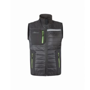 Upower Wall Chaleco de Trabajo con Relleno en Grafeno - Talla 2XL - Termorregulacion Avanzada, Repelente al Agua, Control Bacteriostatico, Multibolsillos, Detalles Reflectantes - Color Gris Asfalto Verdoso