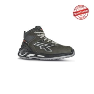Upower Strike S ESD Calzado de Seguridad Altos - Talla 35 - Piel Nobuck Hidrorepelente, Puntera de Aluminio, Anti-Impactos, Antideslizante, Proteccion S3S CI FO SR - Color Gris Oscuro