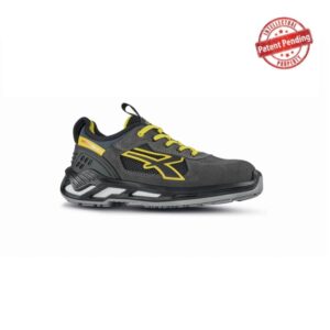 Upower Sniper S ESD Calzado de Seguridad Bajos - Talla 35 - Comodidad y Ligereza, Parte Superior de Nailon y Gamuza, Puntera de Aluminio, Suela Antideslizante, Proteccion S1PS FO SR - Color Gris/Amarillo