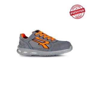 Upower Ultra S ESD Calzado de Seguridad - Talla 35 - Puntera AirToe Aluminium, Sistema Antipinchazos, Suela Infinergy, Ligero y Transpirable, Proteccion S1PS FO SR - Color Gris/Naranja