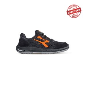 Upower Atos ESD S Plus Calzado de Seguridad Bajos - Talla 35 - Comodidad y Ligereza, Parte Superior de Nailon Ultraflexible y Gamuza Suave, Puntera de Aluminio, Antideslizante, Proteccion S1PS FO SR - Color Gris/Naranja