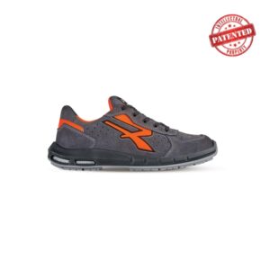 Upower Sirio Plus S ESD Calzado de Seguridad Bajos - Talla 35 - Gamuza Perforada, Puntera de Aluminio, Antideslizante, Suela PU/PU High Rebound, Proteccion S1PS FO SR - Color Gris/Naranja