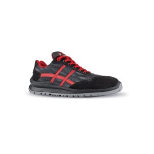 Upower Senna S Calzado de Seguridad Bajos - Talla 38 - Empeine de Gamuza, Ultra Transpirables, Puntal de Aluminio, Anti-Pinchazos, Suela Antideslizante, Proteccion S1PS FO SR - Color Gris/Rojo
