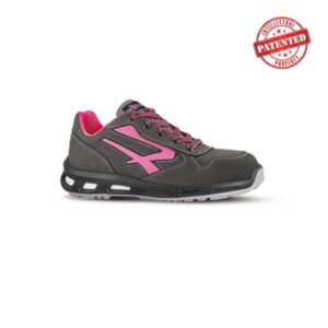 Upower Candy S ESD Calzado de Seguridad Bajos - Talla 35 - Cuero Nubuck Resistente al Agua, Puntera de Aluminio, Suela Antideslizante, Ligeros y Antiarrugas, Proteccion S3S CI FO SR - Color Gris/Rosa