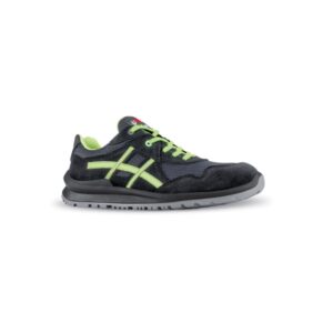 Upower Ayrton S Calzado de Seguridad Bajos - Talla 38 - Empeine de Gamuza, Nylon Ultra Light, Puntal de Aluminio, Anti-Pinchazos, Antideslizantes, Suela PU/PUTR, Proteccion S1PS FO SR - Color Gris/Verde