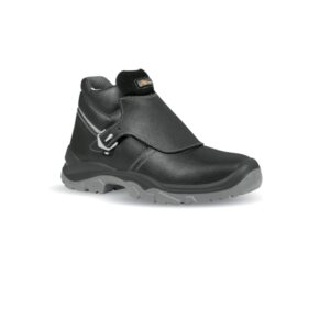 Upower Crocodile L Calzado de Seguridad Altos - Talla 35 - Cuero Impreso Hidrofugo, Puntal en Acero, Antiperforacion, Suela Antideslizante, Proteccion S3 FO SR - Color Negro