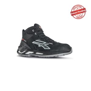Upower Arden S ESD Calzado de Seguridad Altos - Talla 35 - Piel Nobuck Hidrorepelente, Puntera de Aluminio, Antideslizantes, Suela PU, Proteccion S3S CI FO SR - Color Negro