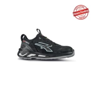 Upower Rush S ESD Calzado de Seguridad Bajos - Talla 35 - Piel Nobuck Hidrorepelente, Collarin Lycra, Escudo Anti-Impactos, Puntera Aluminio, Suela Antideslizante, Proteccion S3S CI FO SR - Color Negro