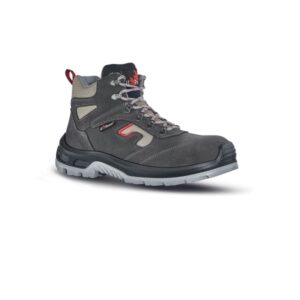 Upower Check L Botines de Seguridad - Talla 35 - Empeine Gamuza Suave, Textile Ultra Transpirable, Puntal Composite, Antiperforacion, Antideslizante, Suela Doble Capa PU, Proteccion S1P FO SR - Color Negro