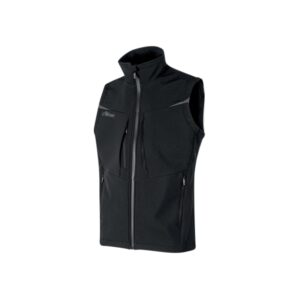 Upower Brio Chaleco de Trabajo Softshell - Talla 2XL - Repelente al Agua, Interior de Microfleece, Tecnologia de Grafeno, Multiples Bolsillos, Insertos Reflectantes, Cremallera Waterproof - Color Negro