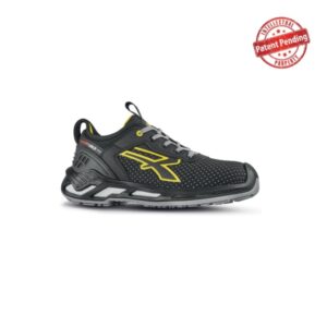 Upower Sven S ESD Calzado de Seguridad Bajos - Talla 35 - Resistencia a la Abrasion, Impermeables y Transpirables, Puntera de Aluminio, Suela Antideslizante, Proteccion S3S CI FO SR - Color Negro Amarillo