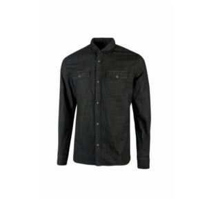 Upower Maple Camisa de Trabajo de Alta Calidad - Talla 2XL - Tela Reciclada, Mangas Largas, Bolsillos con Solapa, Cierre a Presion, Cuello Bordado, Puños Ajustables, Proteccion DPI1 - Color Negro Carbon