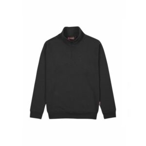 Upower Tautra Sudadera de Trabajo Confortable y Duradera - Talla 2XL - Media Cremallera, Cuello Ajustable, Canale Elastico, Proteccion DPI1 - Color Negro Carbon