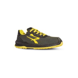 Upower Bogota S Calzado de Seguridad Resistentes a la Abrasion - Talla 38 - Transpirables e Hidrofugos, Antiperforacion, Puntera Airtoe Composite, Suela Antideslizante y Antiestatica - Color Negro/Amarillo