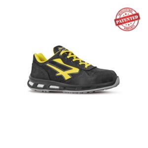 Upower Bolt S ESD Calzado de Seguridad Bajos - Talla 35 - Cuero Nubuck Resistente al Agua, Puntera de Aluminio, Suela PU/PU Infinergy, Hidrofugos, Antiarrugas, Antideslizantes, Proteccion S3S CI FO SR - Color Negro/Amarillo