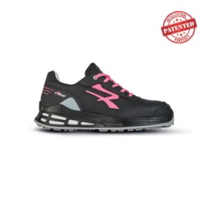 Upower Sylvie S ESD Calzado de Seguridad Femenino - Talla 35 - Microfibra Hidrofuga, Puntera Airtoe Aluminium, Entresuela Infinergy, Antiperforacion Textil, Suela Antideslizante, Proteccion S3S CI FO SR - Color Negro/Rosa
