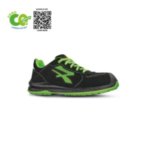 Upower Canyon UK S ESD Calzado de Seguridad Ecologicos - Talla 35 - Proteccion S1PS FO SR, Comodidad Maxima - Color Negro/Verde