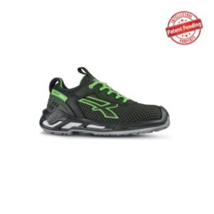 Upower Bryan S ESD Calzado de Seguridad Bajos - Talla 35 - Resistencia a la Abrasion, Impermeables y Transpirables, Puntera de Aluminio, Suela Antideslizante, Proteccion S3S CI FO SR - Color Negro/Verde