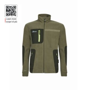 Upower Venus Sudadera Polar con Cremallera - Talla 2XL - Alta Transpirabilidad, Acabados Hot Press, Tres Bolsillos con Cremallera, Proteccion DPI1 - Color Verde Oliva