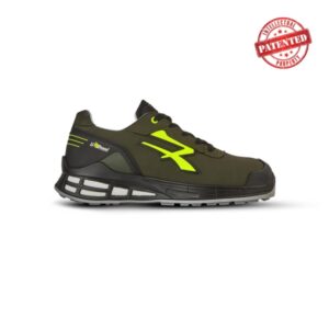 Upower Ermes S ESD Calzado de Seguridad Moderno - Talla 35 - Microfibra Efecto Nobuk Hidrofugo, Puntera AirToe Aluminium, Plantilla Antibacteriana, Sistema Antiperforacion, Proteccion S3S CI FO SR - Color Verde Oliva/Verde