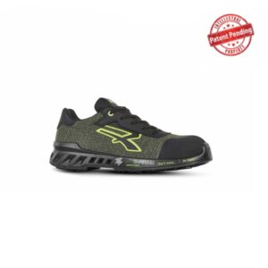 Upower Robin S ESD Calzado de Seguridad Super Ligeros - Talla 35 - Sistema Anti-Perforacion Ultraligero, Puntera AirToe Aluminium, Nylon Transpirable, Antideslizante, Clase de Proteccion S1PS FO SR - Color Verde Oliva/Verde