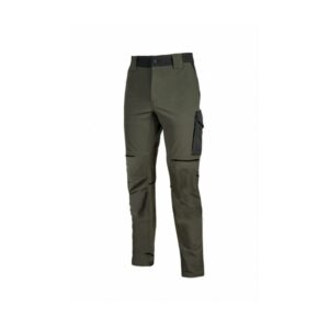 Upower World Pantalon Elastico y Resistente - Talla 2XL - Repelente al Agua, Transpirable, Secado Rapido, Multiples Bolsillos, Cintura Ajustable, Proteccion DPI1 - Color Verde Oscuro
