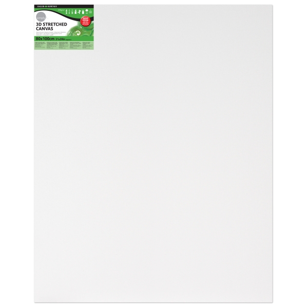 Daler Rowney Simply Bastidor Entelado 3D - 60x100cm - Imprimacion Triple - Grano Medio - 100% Algodon sin Acido - 250g - Color Blanco