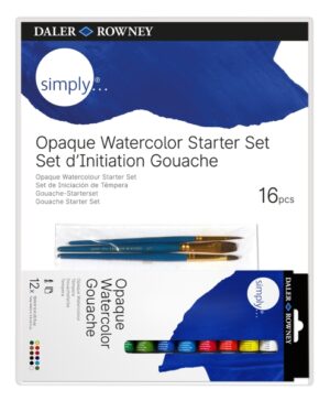 Daler Rowney Simply Pack de 16 Piezas - Temperas Gouache - Set de Iniciacion - Colores Surtidos