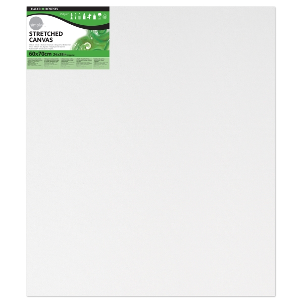 Daler Rowney Simply Bastidor Entelado - 60x70cm - Imprimacion Triple - Grano Medio - 100% Algodon sin Acido - 250g - Color Blanco