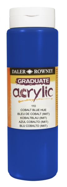 Daler Rowney Graduate Pintura Acrilica - Botella de Plastico - 500ml - Color Azul Cobalto