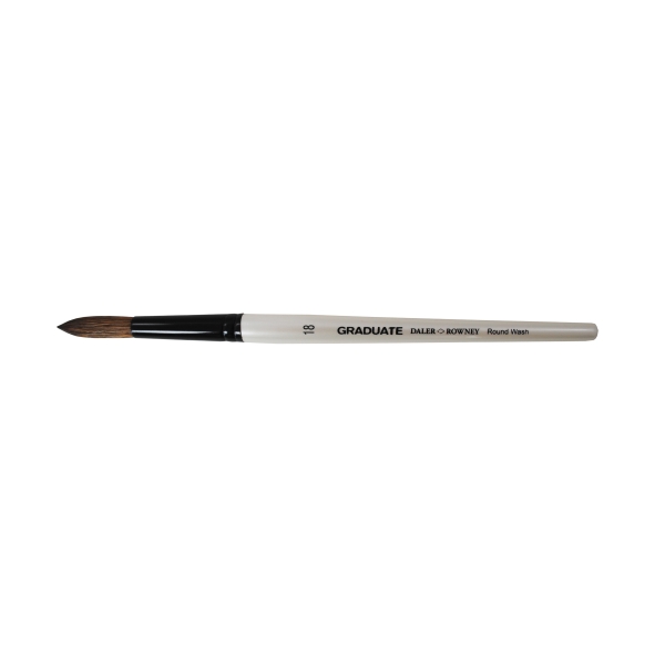 Daler Rowney Graduate Pincel Acuarela - Mezcla de Pelo de Pony y Sintetico - Mango Corto - Redondo Lavis Nº18
