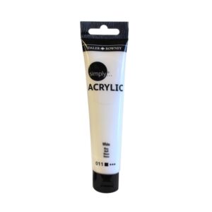 Daler Rowney Simply Pintura Acrilica - Tubo de Plastico - 75ml - Color Blanco