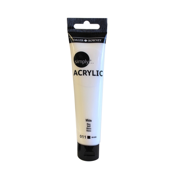 Daler Rowney Simply Pintura Acrilica - Tubo de Plastico - 75ml - Color Blanco