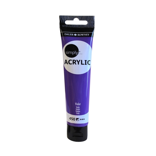 Daler Rowney Simply Pintura Acrilica - Tubo de Plastico - 75ml - Color Violeta