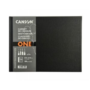 Canson Sketch One Cuaderno Apaisado con 98 Hojas - 27.9x21.6m - 100g - Grano Fino - Color Blanco