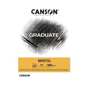 Canson Graduate Bristol Bloc Encolado de 20 Hojas A5 - 180g - Extraliso - Color Blanco